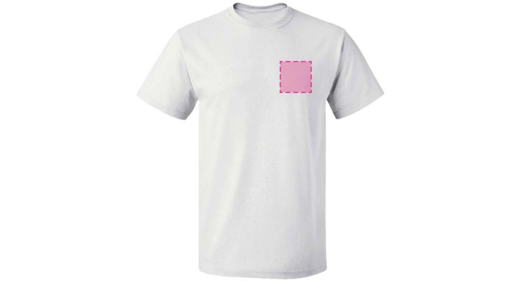T-shirt Voorkant de borst - DesignPrinting